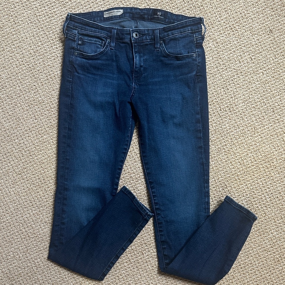AG Adriano Goldschmied Absolute Legging Jeans Indigo Skinny, Stretch, Size 28R